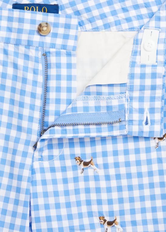 blå gingham børn Ralph Lauren lige pasform plaid flex abrasion kort Z426B6189
