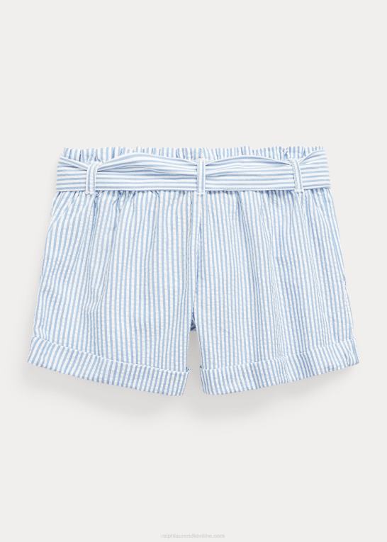 blå/hvid børn Ralph Lauren bomuld seersucker kort Z426B9961