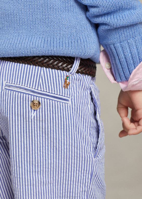 blå seersucker børn Ralph Lauren stretch bomuld seersucker short Z426B5659