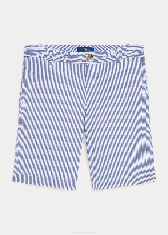 blå seersucker børn Ralph Lauren stretch bomuld seersucker short Z426B6159