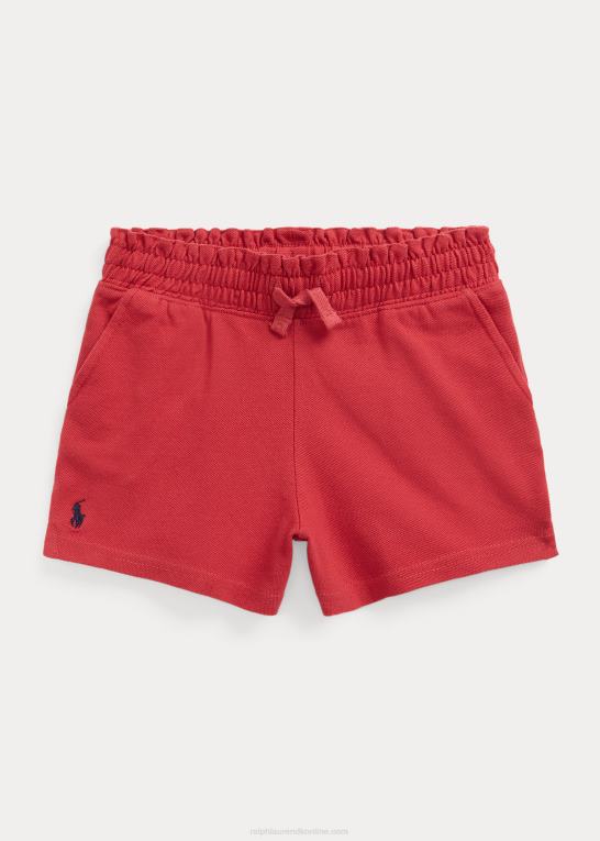 chili peber/jægerflåde børn Ralph Lauren flæsede pique kort Z426B6889