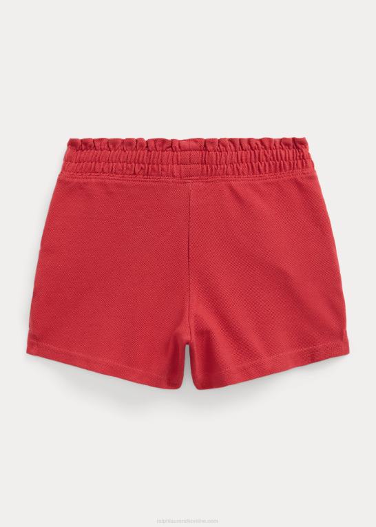 chili peber/jægerflåde børn Ralph Lauren flæsede pique kort Z426B6889