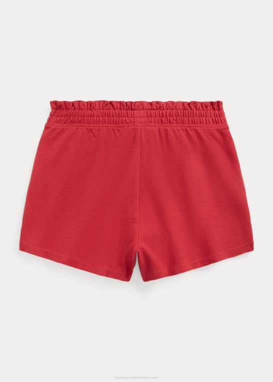 chili peber/jægerflåde børn Ralph Lauren flæsede pique kort Z426B7188