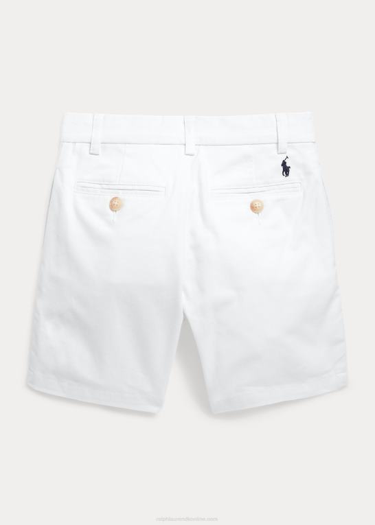 dækvask hvid børn Ralph Lauren lige pasform flex abrasion twill kort Z426B5623