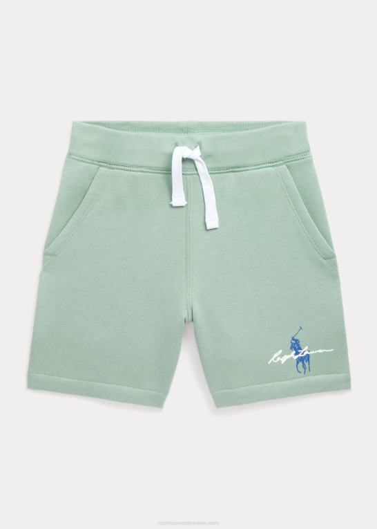 falmet mynte børn Ralph Lauren stor pony logo fleece kort Z426B5736