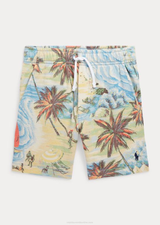 hawaiiansk strandbasar børn Ralph Lauren kort spa-frotté med tropisk print Z426B5737