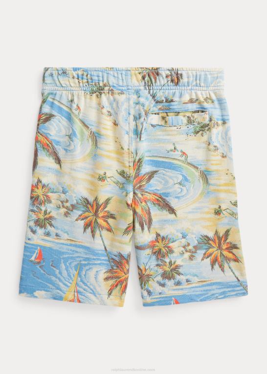 hawaiiansk strandbasar børn Ralph Lauren kort spa-frotté med tropisk print Z426B6095