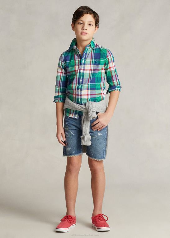 heins vask børn Ralph Lauren maling-splatter sullivan slim denim short Z426B5997