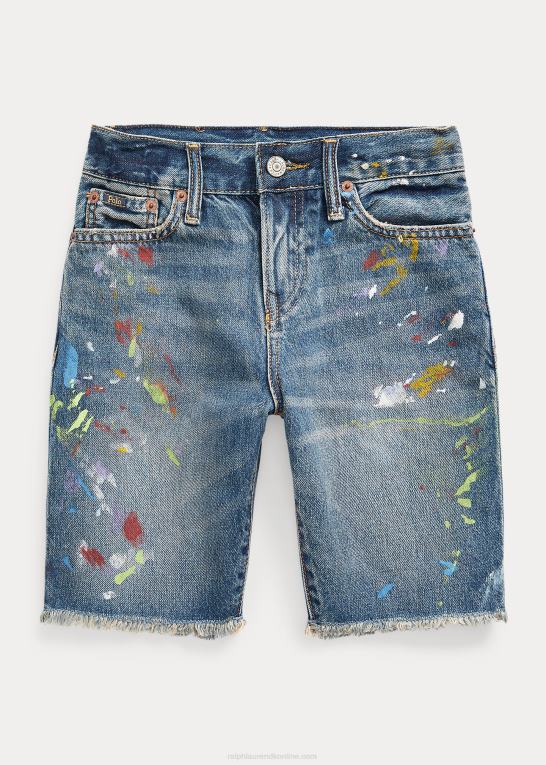 heins vask børn Ralph Lauren maling-splatter sullivan slim denim short Z426B5997