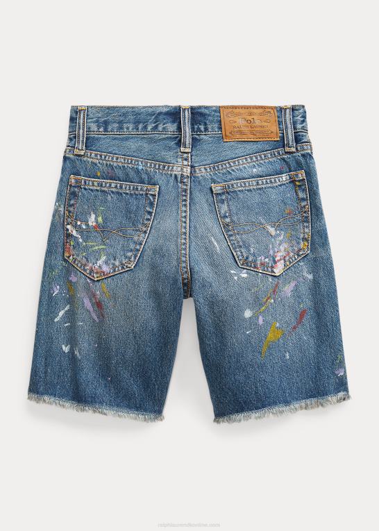 heins vask børn Ralph Lauren maling-splatter sullivan slim denim short Z426B5997