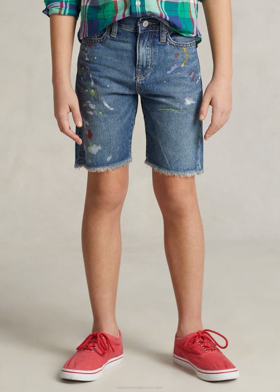 heins vask børn Ralph Lauren maling-splatter sullivan slim denim short Z426B5997