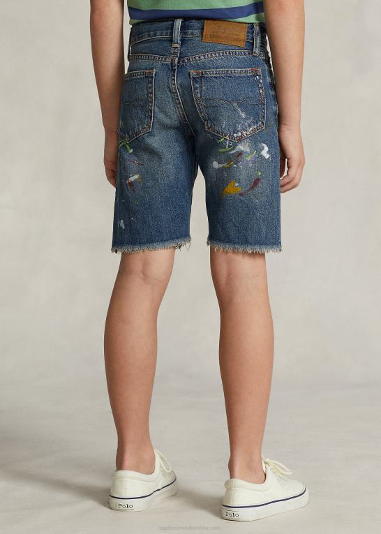 heins vask børn Ralph Lauren maling-splatter sullivan slim denim short Z426B5997