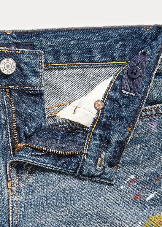 heins vask børn Ralph Lauren maling-splatter sullivan slim denim short Z426B5997