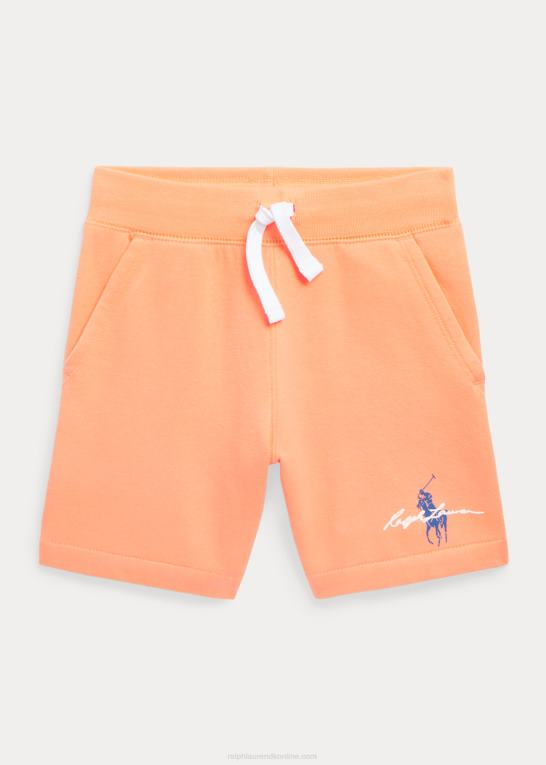 lys orange børn Ralph Lauren stor pony logo fleece kort Z426B5735