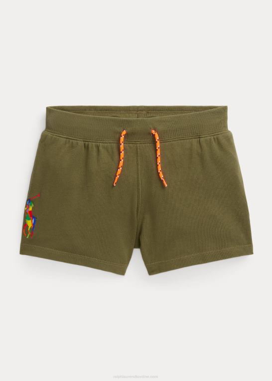 mørk salvie børn Ralph Lauren stor pony spa frotté kort Z426B7099