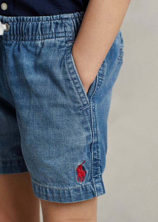 milbrook vask børn Ralph Lauren polo prepster denim short Z426B5653
