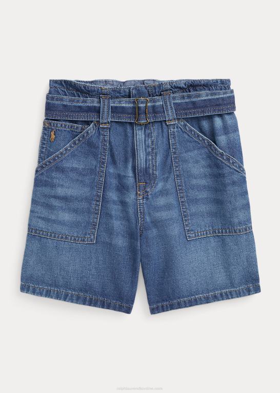 montecito vask børn Ralph Lauren korte denim-papirpose med bælte Z426B7120
