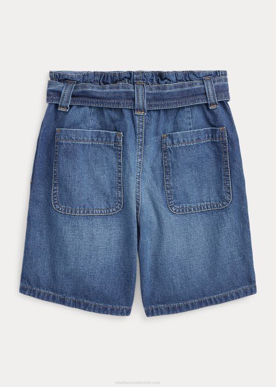 montecito vask børn Ralph Lauren korte denim-papirpose med bælte Z426B7120
