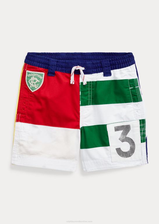 multi børn Ralph Lauren farveblokeret bomuldstwill kort Z426B5784