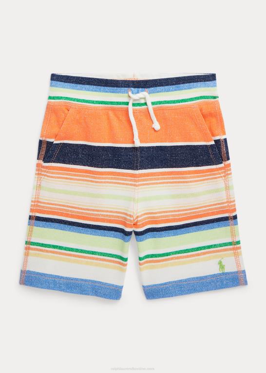 paradisstribe orange børn Ralph Lauren stribet bomuldsnetkort Z426B5631