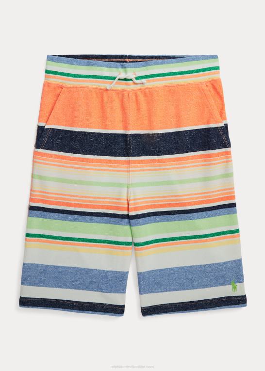 paradisstribe orange børn Ralph Lauren stribet bomuldsnetkort Z426B6111
