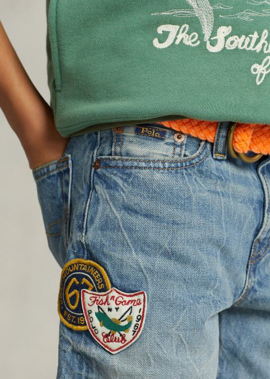 plimpton vask børn Ralph Lauren sullivan slim distressed denim short Z426B5977
