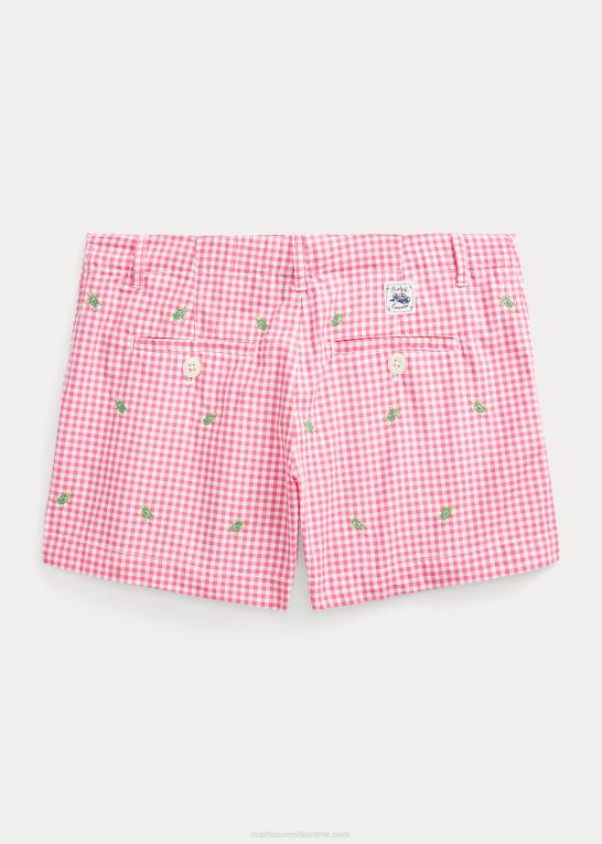 ørken pink/hvid børn Ralph Lauren skildpadde gingham bomuld poplin short Z426B7167