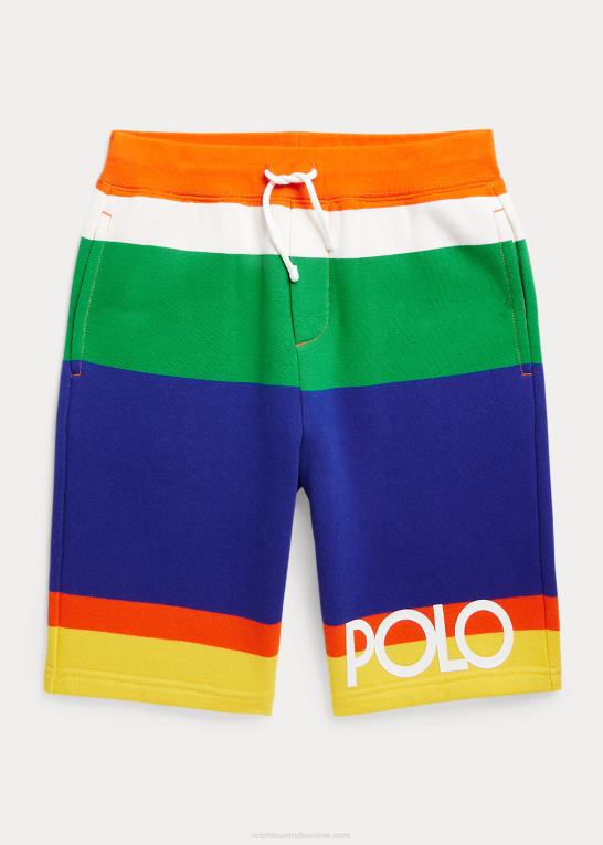 sejlende orange multi børn Ralph Lauren logo stribet fleece kort Z426B6126