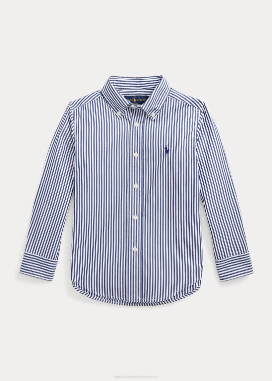 4655a marine/hvid børn Ralph Lauren stribet poplinskjorte i bomuld Z426B6462