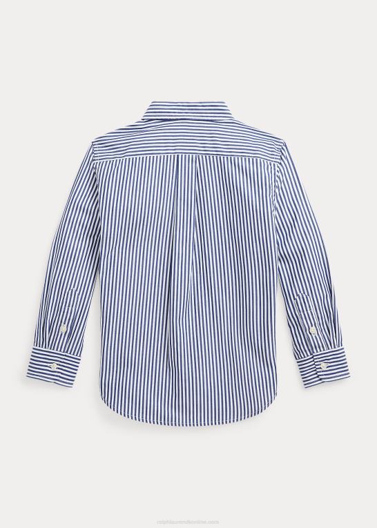 4655a marine/hvid børn Ralph Lauren stribet poplinskjorte i bomuld Z426B6462