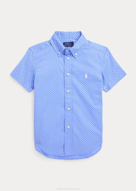 børn Ralph Lauren geometrisk poplin kortærmet skjorte Z426B6523