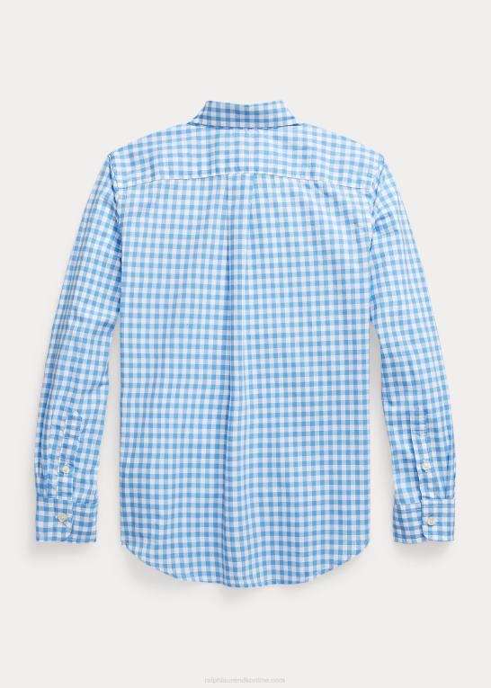 blå/hvid børn Ralph Lauren gingham bomuld poplin skjorte Z426B6598