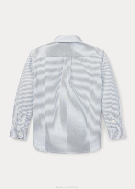 blå/hvid stribe børn Ralph Lauren stor ponystribet oxfordskjorte Z426B5940