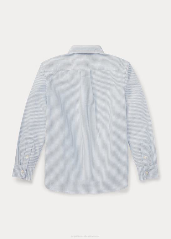 blå/hvid stribe børn Ralph Lauren stor ponystribet oxfordskjorte Z426B6308