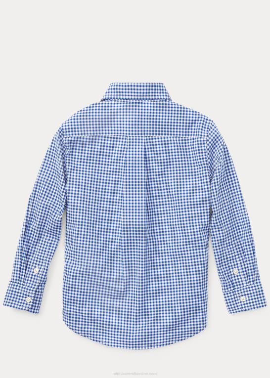blå multi børn Ralph Lauren gingham bomuld poplin skjorte Z426B5936