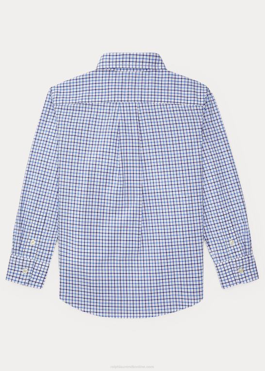 blå multi børn Ralph Lauren plaid bomuld poplin skjorte Z426B5937