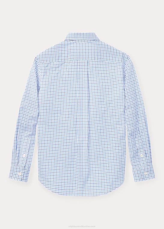 blå multi børn Ralph Lauren plaid bomuld poplin skjorte Z426B6060