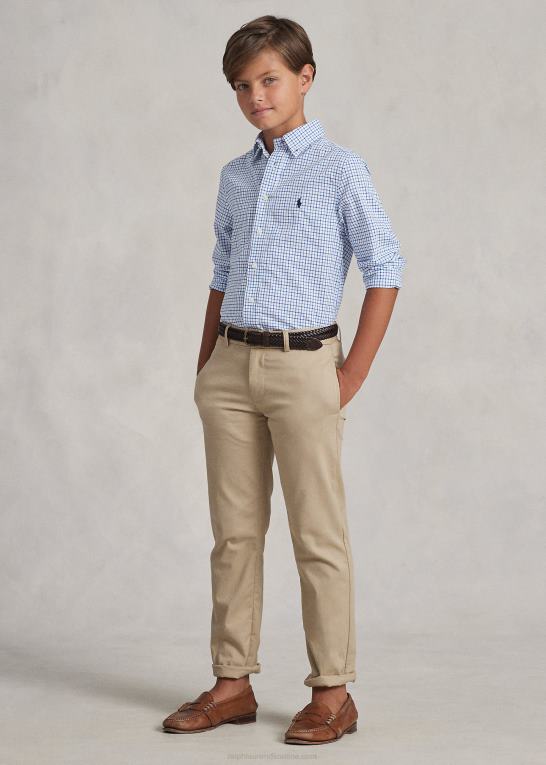 blå multi børn Ralph Lauren plaid bomuld poplin skjorte Z426B6060