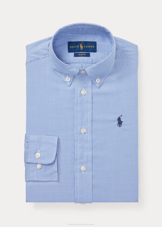 blå multi børn Ralph Lauren skjorte i slim fit gingham bomuld Z426B5817