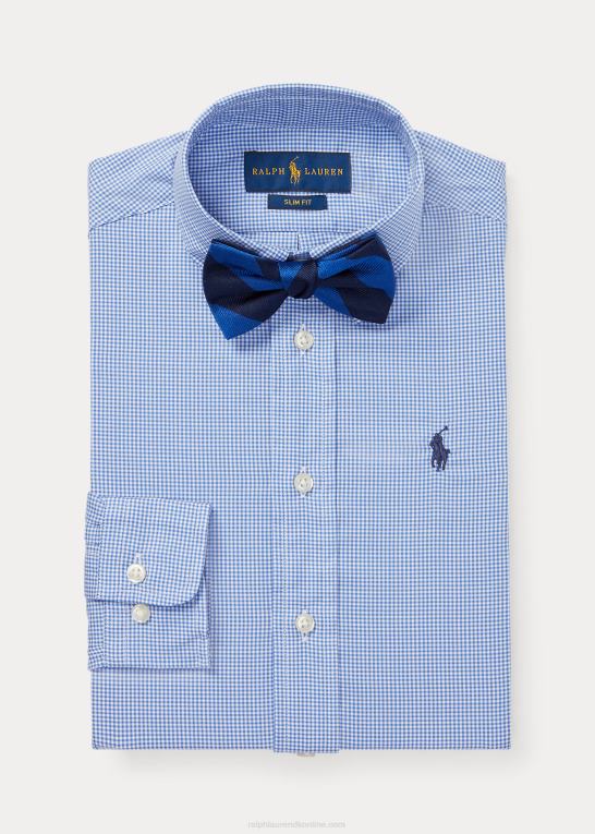 blå multi børn Ralph Lauren skjorte i slim fit gingham bomuld Z426B5817