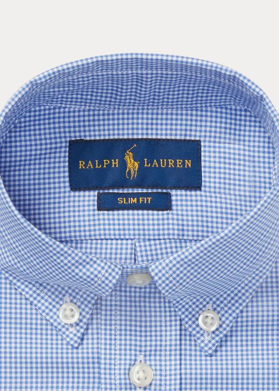 blå multi børn Ralph Lauren skjorte i slim fit gingham bomuld Z426B5817