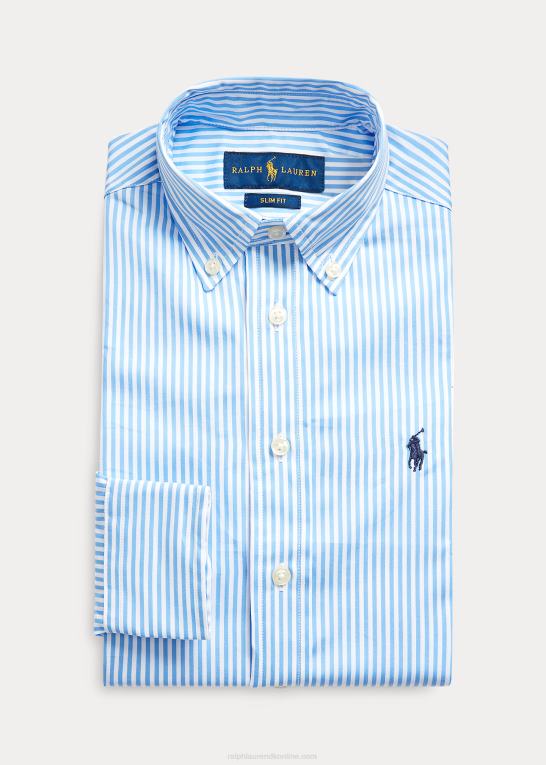 blå multi børn Ralph Lauren slim fit stribet bomuldsskjorte Z426B5788