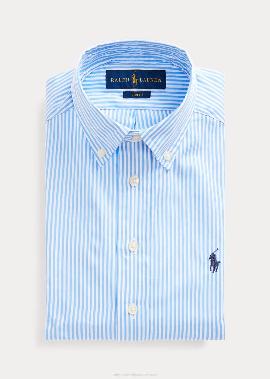 blå multi børn Ralph Lauren slim fit stribet bomuldsskjorte Z426B9856