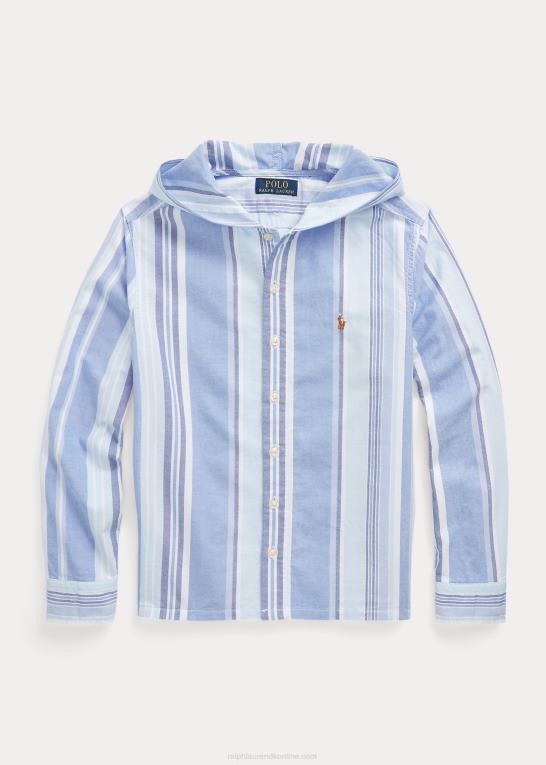 blå multi børn Ralph Lauren stribet oxford hættetrøje i bomuld Z426B6559