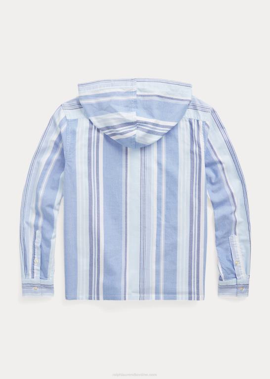 blå multi børn Ralph Lauren stribet oxford hættetrøje i bomuld Z426B6559