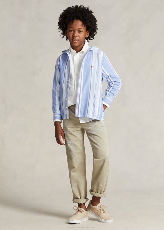 blå multi børn Ralph Lauren stribet oxford hættetrøje i bomuld Z426B6559