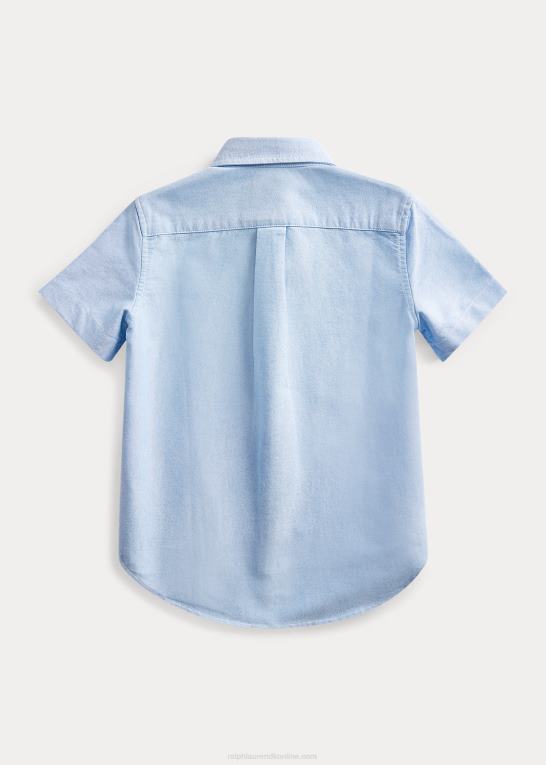 bsr blå børn Ralph Lauren blake oxford kortærmet uniformsskjorte Z426B5867