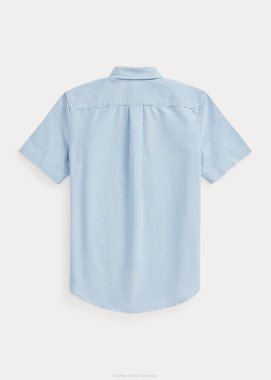 bsr blå børn Ralph Lauren oxford kortærmet skjorte i bomuld Z426B6079