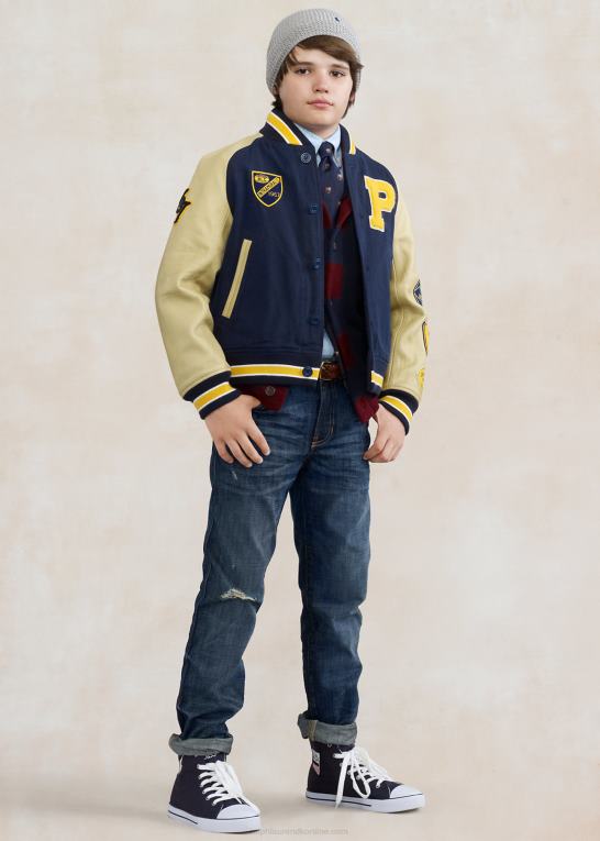 bsr blå børn Ralph Lauren oxford uniformsskjorte i blake bomuld Z426B6253