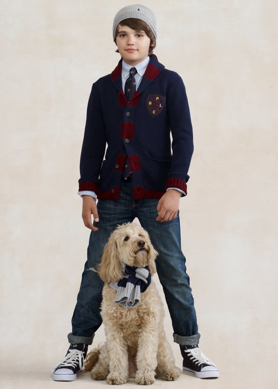 bsr blå børn Ralph Lauren oxford uniformsskjorte i blake bomuld Z426B6253